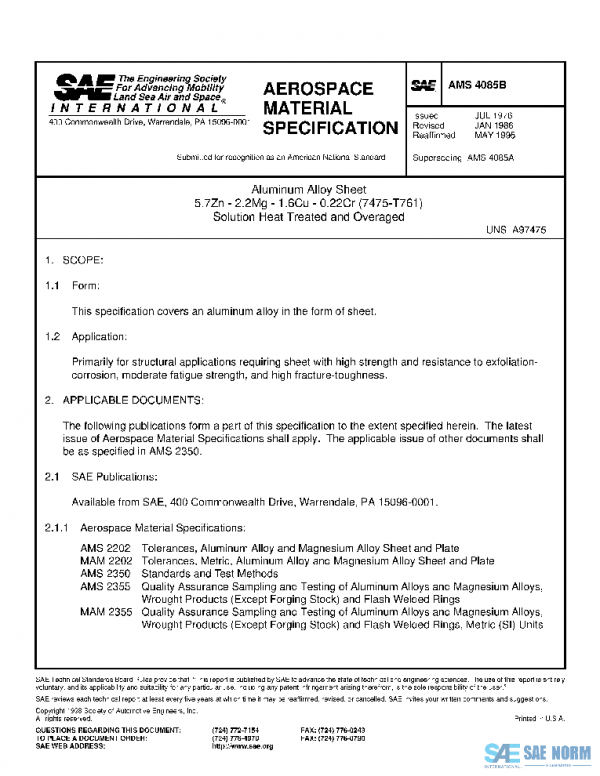 SAE AMS4085B PDF