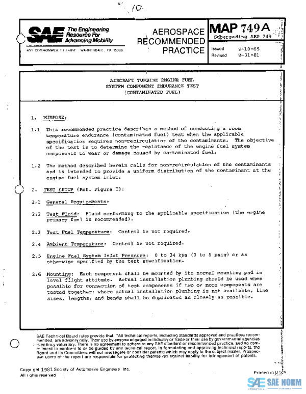 SAE MAP749A PDF