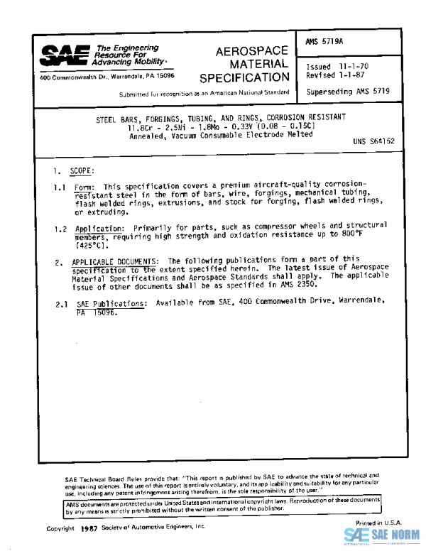 SAE AMS5719A PDF SAE AMS5719A PDF