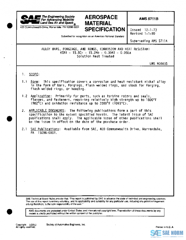 SAE AMS5711B PDF SAE AMS5711B PDF