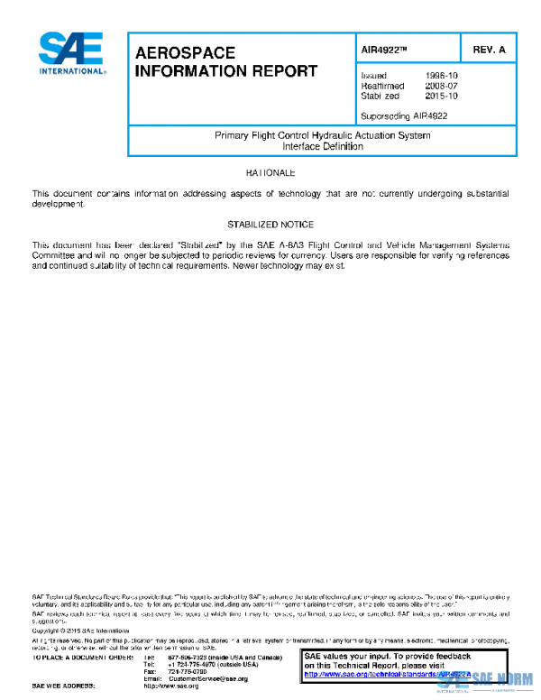 SAE AIR4922A PDF SAE AIR4922A PDF