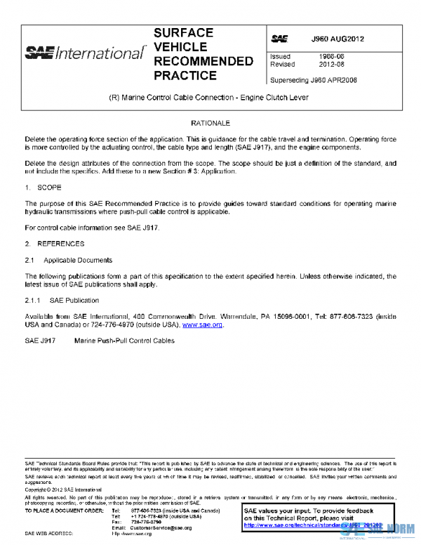 SAE J960_201208 PDF SAE J960_201208 PDF