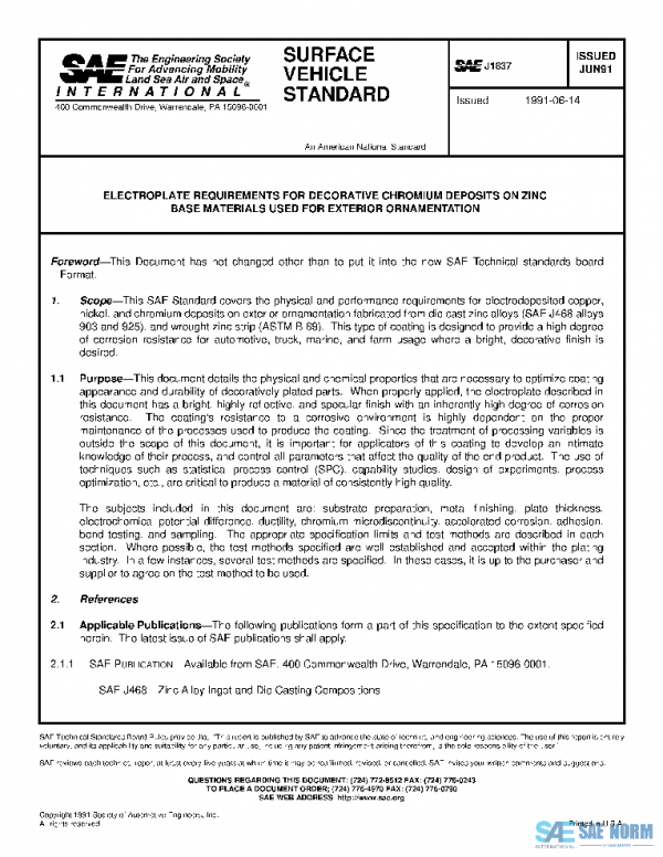 SAE J1837_199106 PDF SAE J1837_199106 PDF