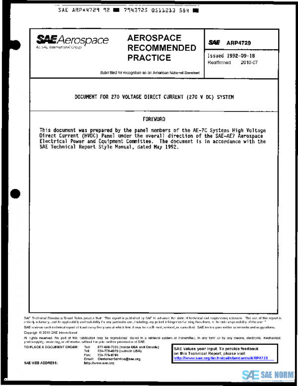 SAE ARP4729 PDF SAE ARP4729 PDF