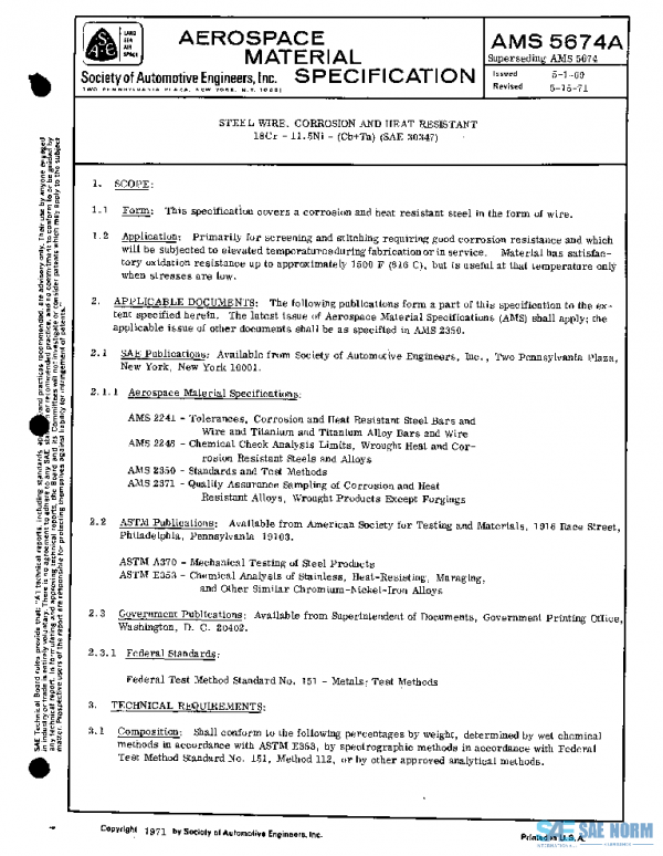 SAE AMS5674A PDF SAE AMS5674A PDF