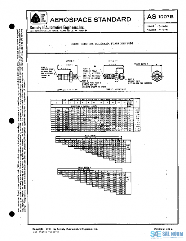 SAE AS1007B PDF SAE AS1007B PDF