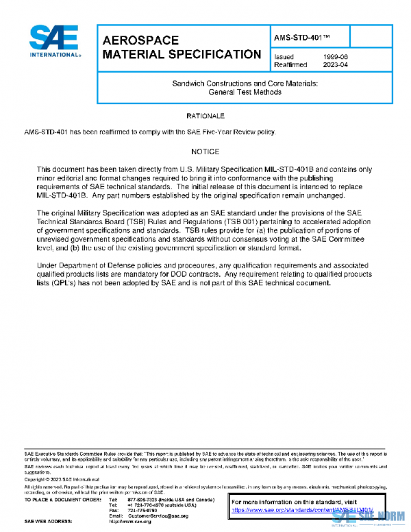 SAE AMSSTD401 PDF