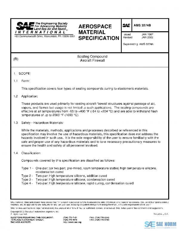 SAE AMS3374B PDF SAE AMS3374B PDF