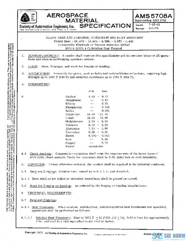 SAE AMS5708A PDF