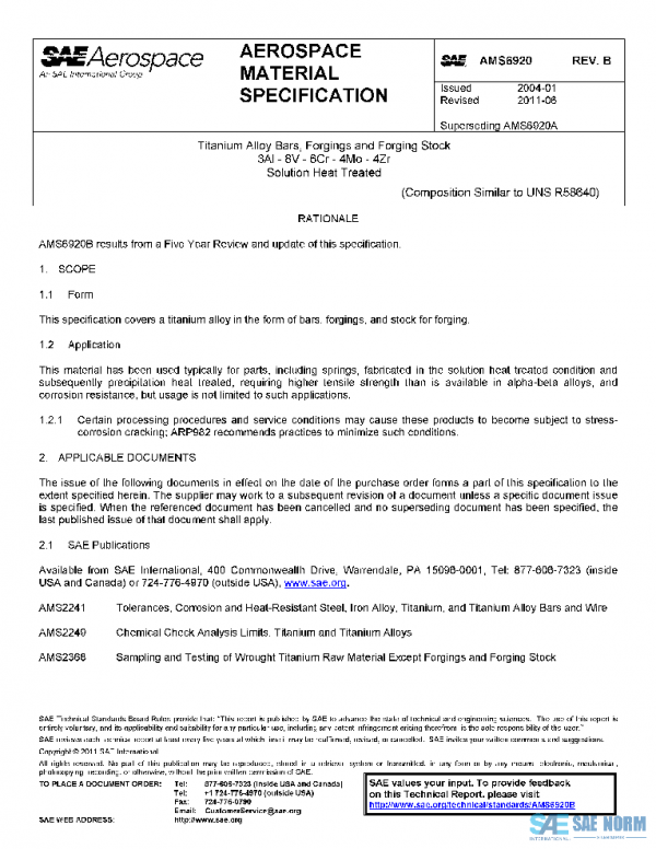 SAE AMS6920B PDF SAE AMS6920B PDF