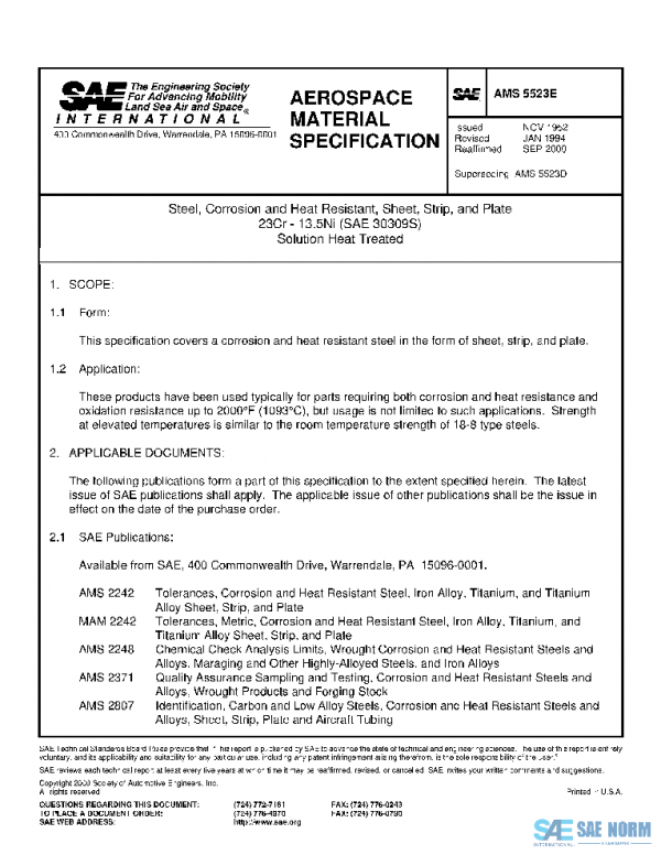 SAE AMS5523E PDF SAE AMS5523E PDF
