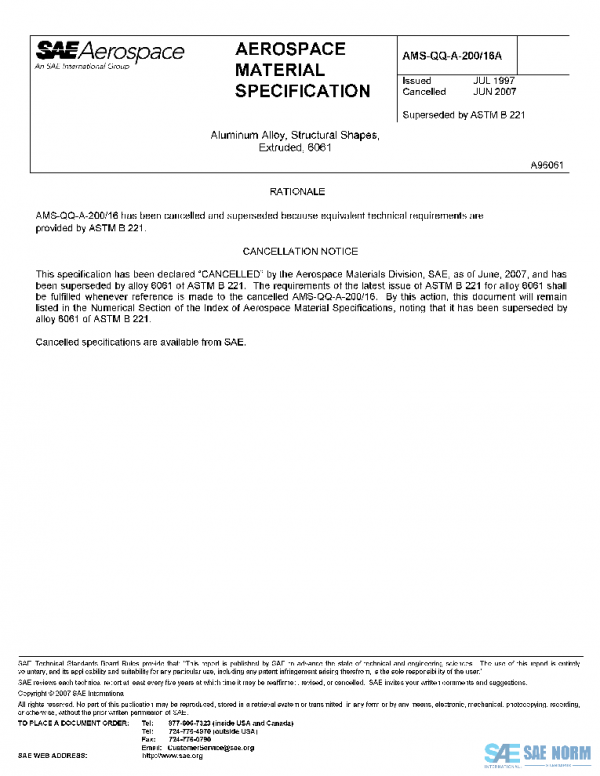 SAE AMSQQA200/16A PDF