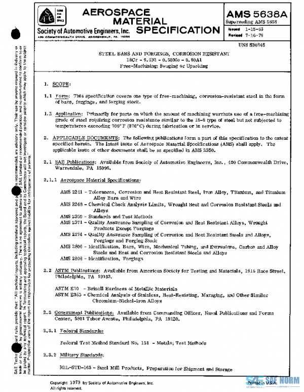 SAE AMS5638A PDF SAE AMS5638A PDF