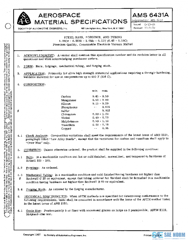 SAE AMS6431A PDF SAE AMS6431A PDF