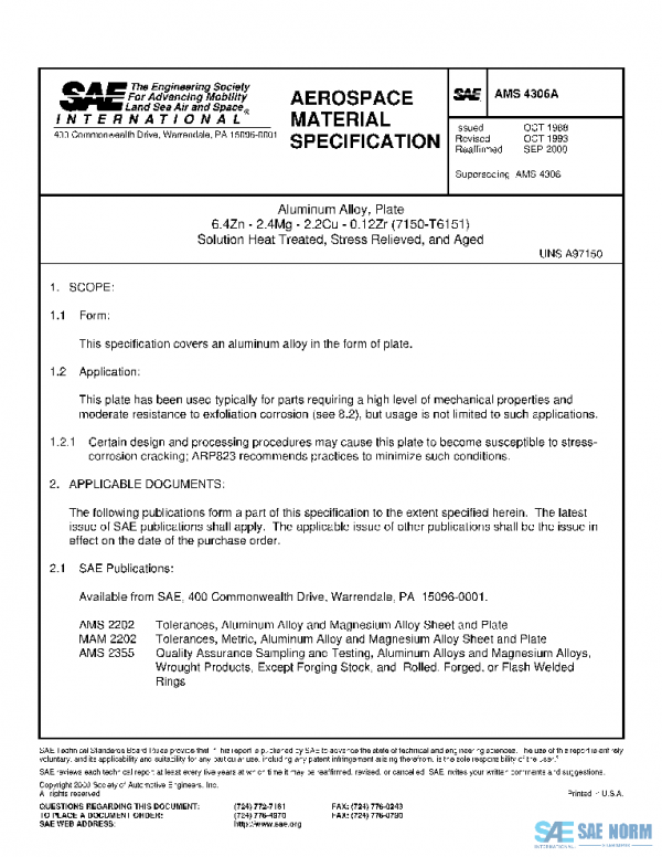 SAE AMS4306A PDF SAE AMS4306A PDF