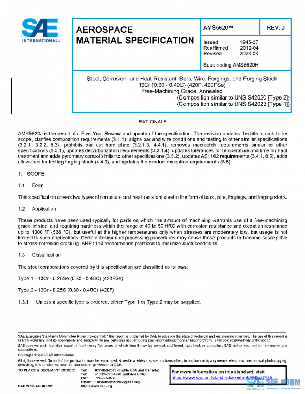 SAE AMS5620J PDF SAE AMS5620J PDF