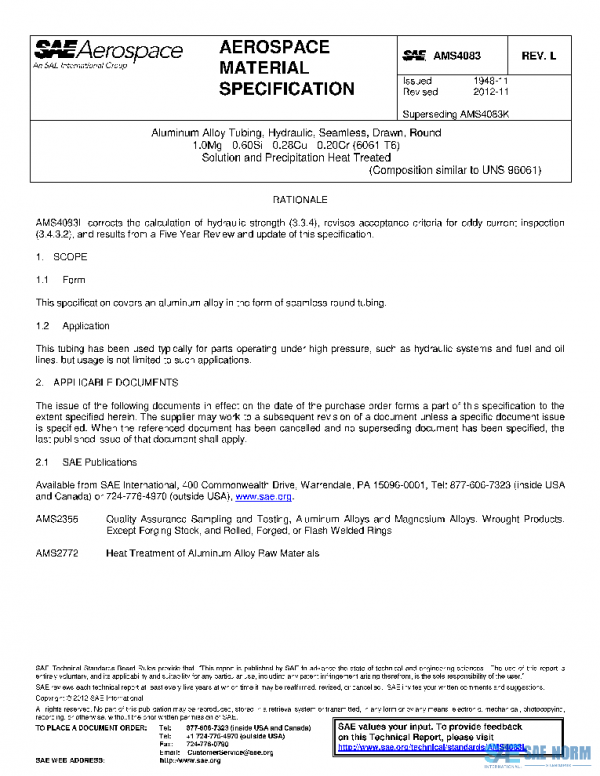 SAE AMS4083L PDF SAE AMS4083L PDF