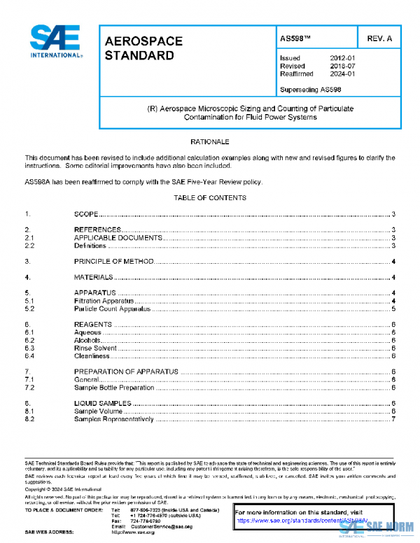 SAE AS598A PDF SAE AS598A PDF