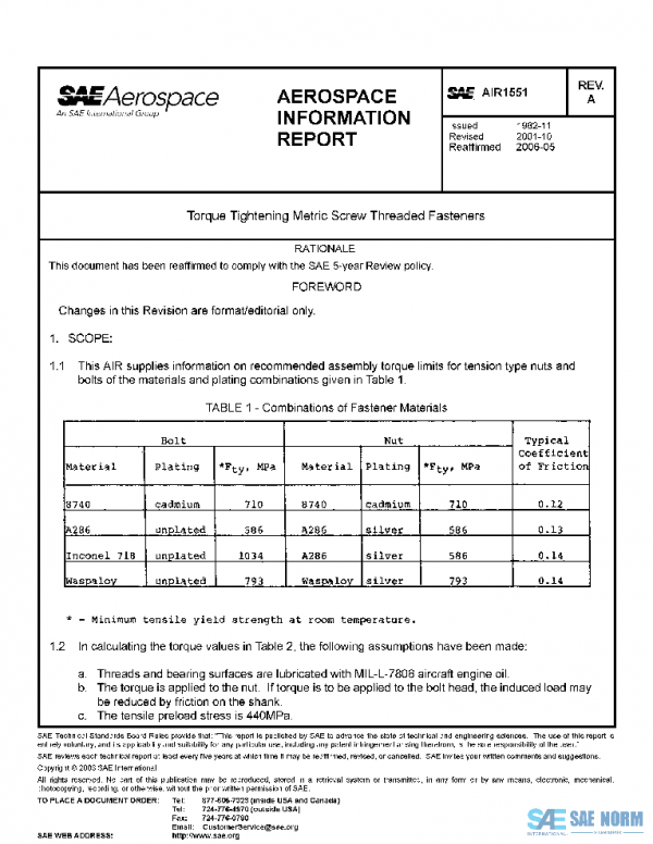 SAE AIR1551A PDF