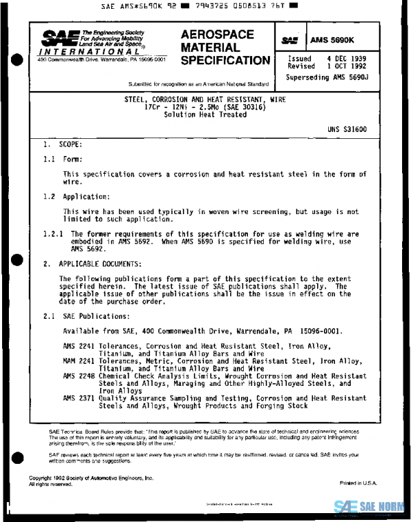 SAE AMS5690K PDF SAE AMS5690K PDF