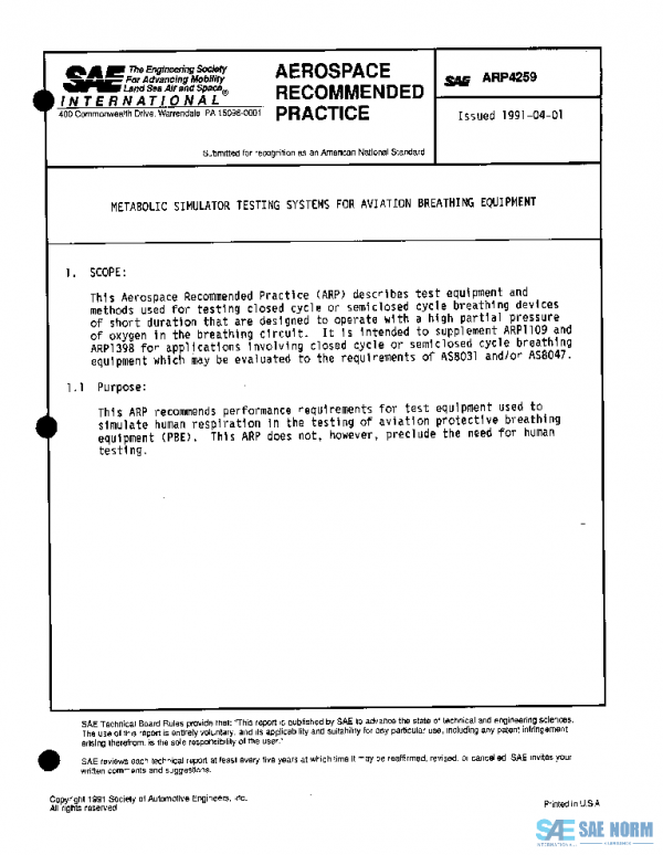 SAE ARP4259 PDF