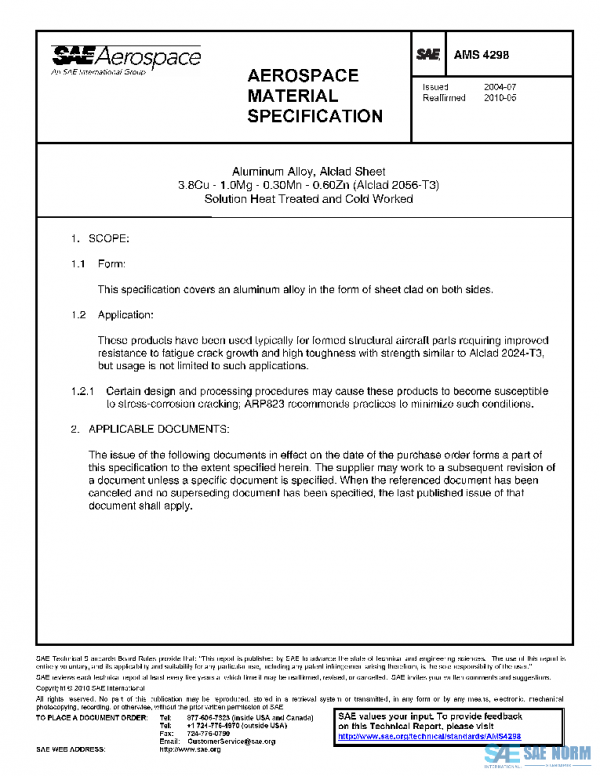 SAE AMS4298 PDF SAE AMS4298 PDF