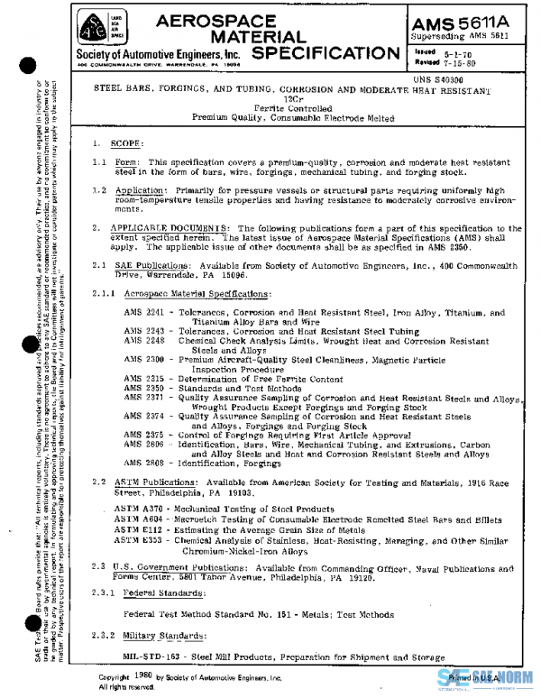 SAE AMS5611A PDF