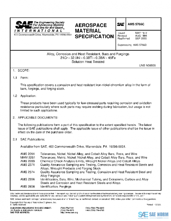 SAE AMS5766C PDF SAE AMS5766C PDF