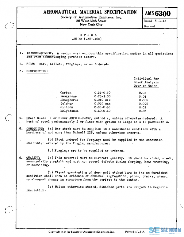 SAE AMS6300 PDF SAE AMS6300 PDF