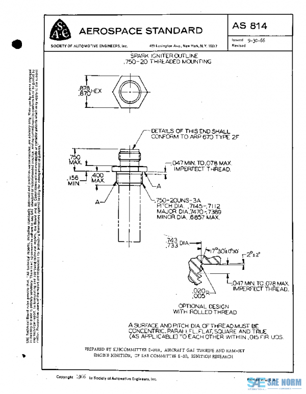 SAE AS814 PDF SAE AS814 PDF