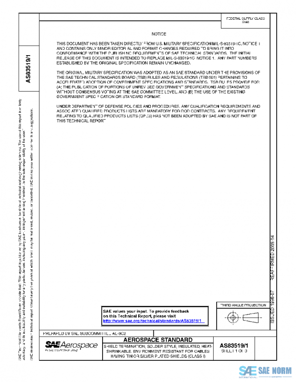 SAE AS83519/1 PDF SAE AS83519/1 PDF