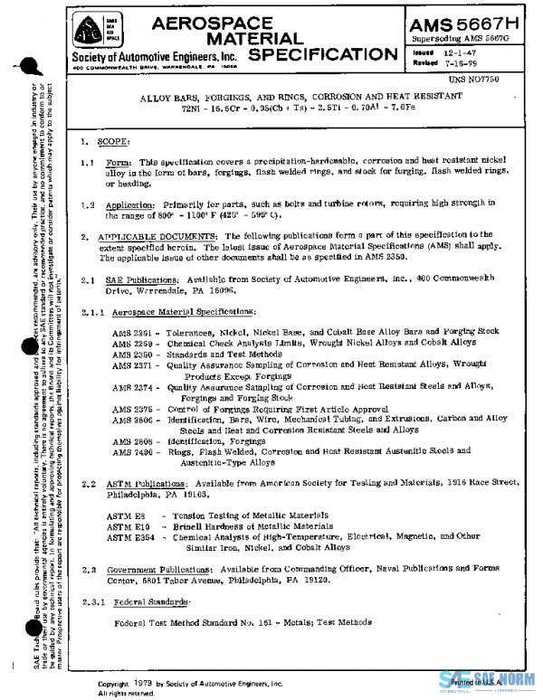 SAE AMS5667H PDF SAE AMS5667H PDF