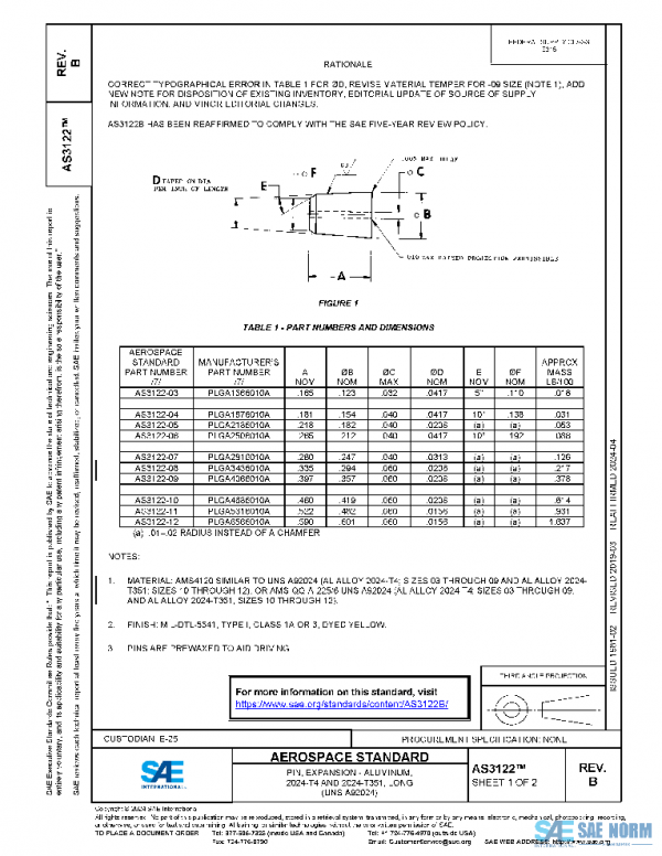 SAE AS3122B PDF SAE AS3122B PDF
