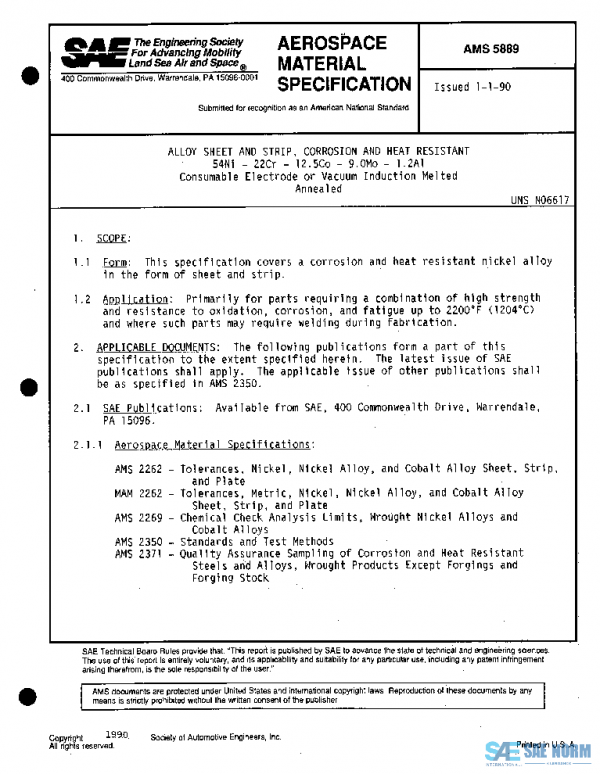 SAE AMS5889 PDF SAE AMS5889 PDF