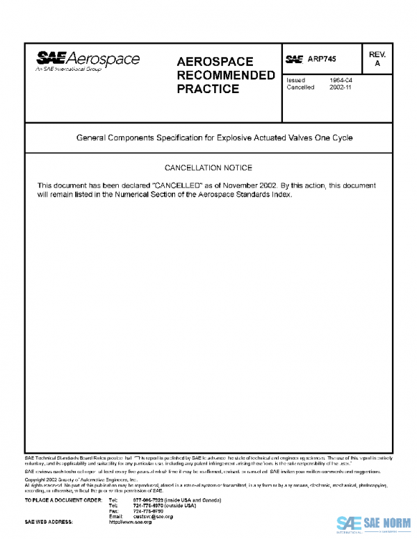 SAE ARP745A PDF SAE ARP745A PDF