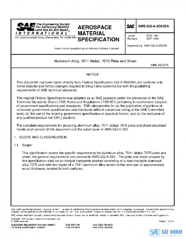 SAE AMSQQA250/26A PDF