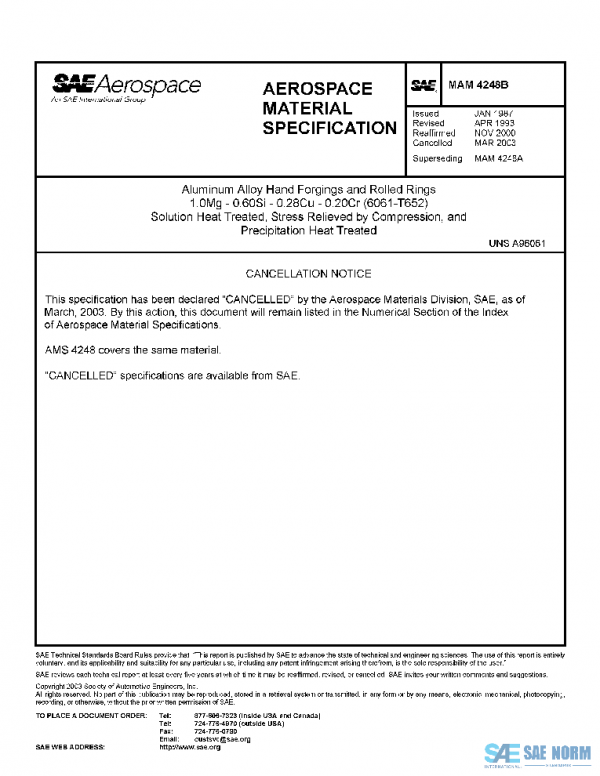 SAE MAM4248B PDF
