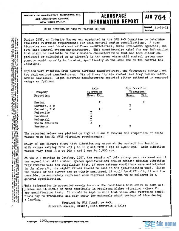 SAE AIR764 PDF SAE AIR764 PDF
