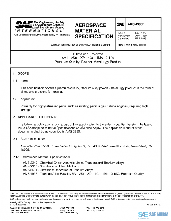 SAE AMS4995B PDF