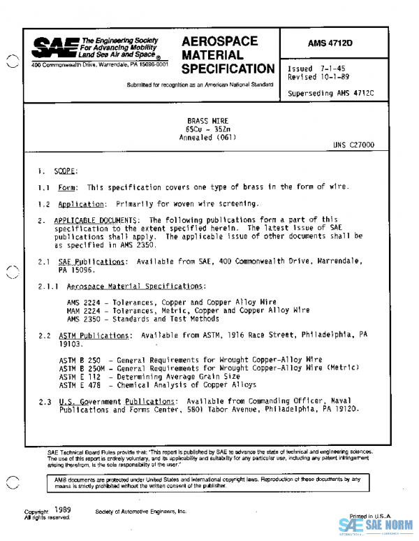 SAE AMS4712D PDF SAE AMS4712D PDF
