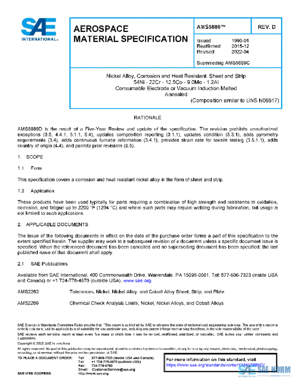 SAE AMS5889D PDF SAE AMS5889D PDF