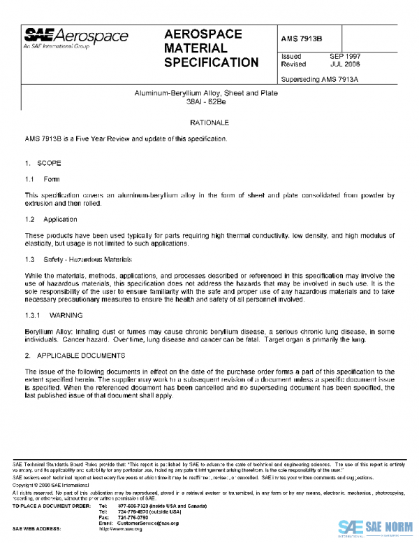 SAE AMS7913B PDF SAE AMS7913B PDF