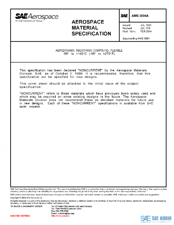 SAE AMS3694A PDF SAE AMS3694A PDF