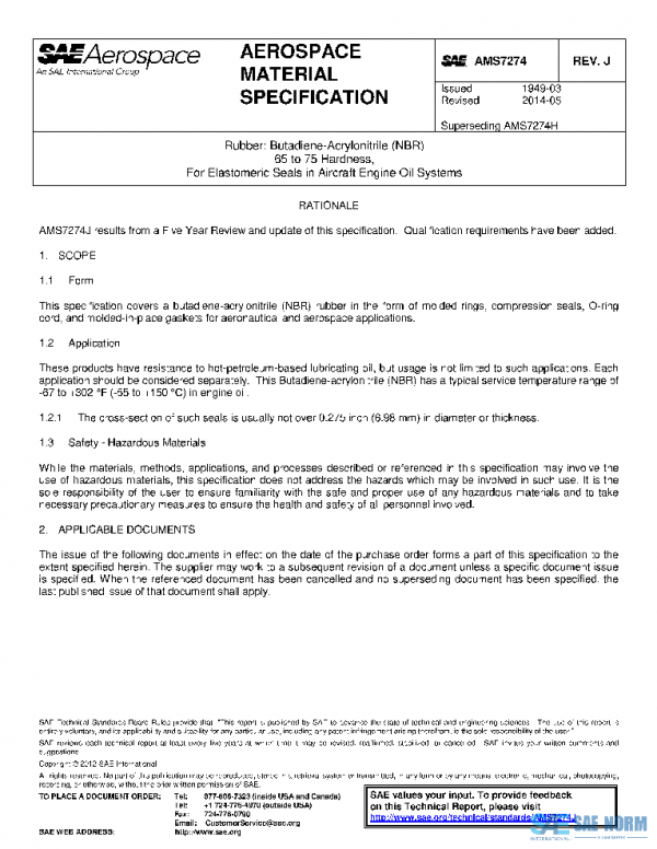 SAE AMS7274J PDF SAE AMS7274J PDF