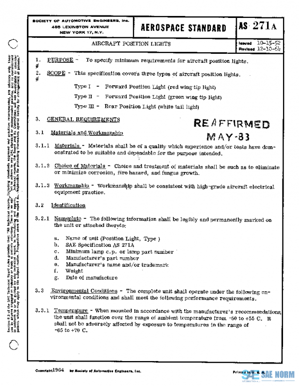SAE AS271A PDF SAE AS271A PDF