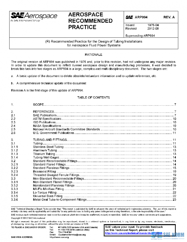 SAE ARP994A PDF SAE ARP994A PDF