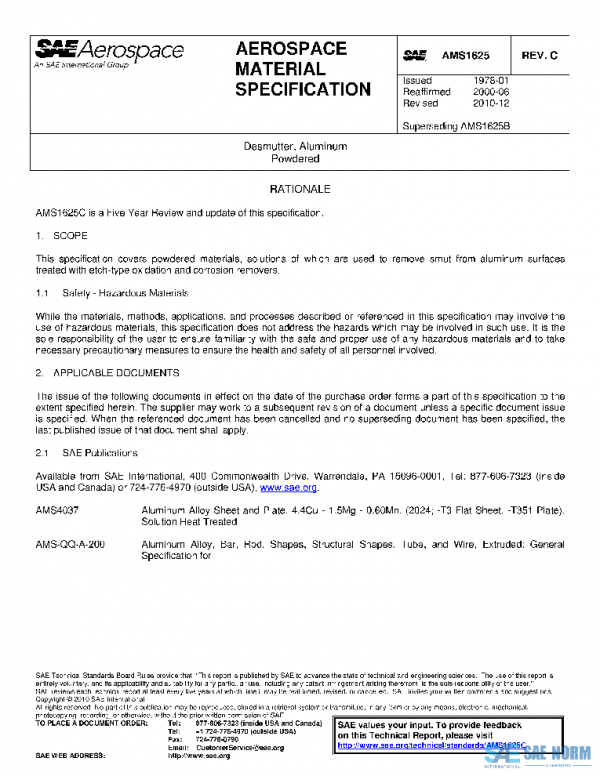 SAE AMS1625C PDF SAE AMS1625C PDF