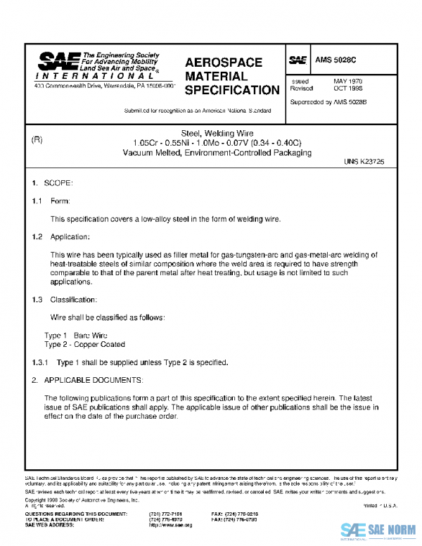SAE AMS5028C PDF SAE AMS5028C PDF