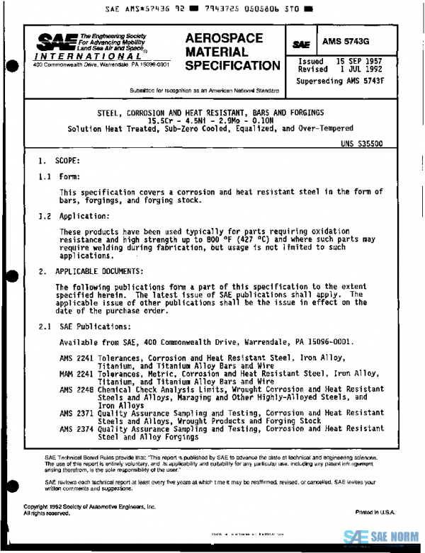 SAE AMS5743G PDF
