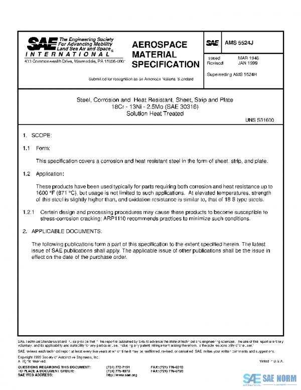 SAE AMS5524J PDF SAE AMS5524J PDF